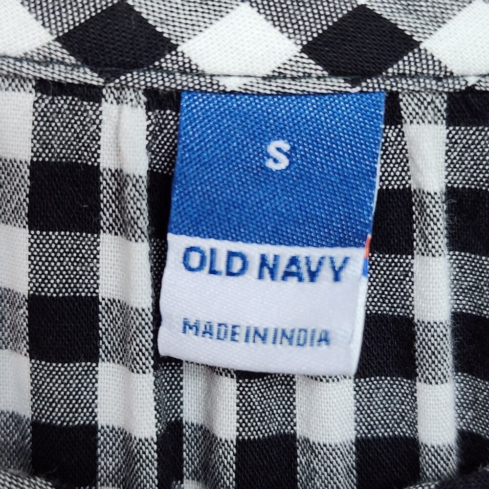 Old Navy Gingham Midi Dress Women’s Small Black White Daisy Cottagecore Country - Picture 12 of 16